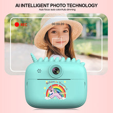 Load image into Gallery viewer, Children's Intelligent Thermal Printing Camera HD Dual Large Screen 4000W Digital Camera Unicorn Instant Camera