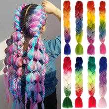 Load image into Gallery viewer, Elastic Hair Ties Jumbo Braid Hair Wig Dirty Braid Hair Rope for Girls Pigtails Long Wig Hair Rope Bows Hair Accessories