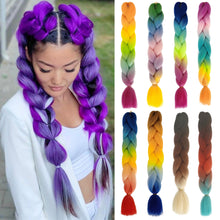 Load image into Gallery viewer, Elastic Hair Ties Jumbo Braid Hair Wig Dirty Braid Hair Rope for Girls Pigtails Long Wig Hair Rope Bows Hair Accessories