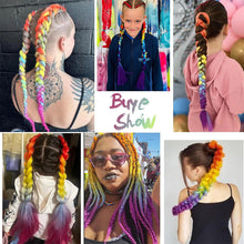 Load image into Gallery viewer, Hair Ties Elastic Jumbo Braid Hair Wig Hair Bands for Girls Pigtails Long Wig Hair Rope Bows Hair Accessories