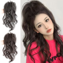 Load image into Gallery viewer, Wig Women's Long Hair Ponytail Grab Clip Large Wave Celebrity Natural High Ponytail Blossom Long Curly Hair Fake Ponytail Braid