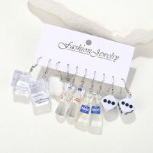 Load image into Gallery viewer, 5 Pairs Cute Cartoon Animal Fruit Earrings Set for Women Girl Simulated Resin Acrylic Food Drink Icecream DIY Dangle Earring New Jewelry