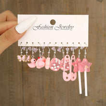 Load image into Gallery viewer, 5 Pairs Cute Cartoon Animal Fruit Earrings Set for Women Girl Simulated Resin Acrylic Food Drink Icecream DIY Dangle Earring New Jewelry