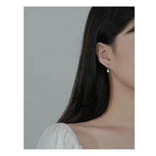 Load image into Gallery viewer, Zircon Flower Pendant Hoop Earrings for Women Simple Fashion Huggies Jewelry Aretes Sweet Cute Hanging Earrings Girl Wedding Party Jewelry Gift