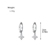 Load image into Gallery viewer, Zircon Flower Pendant Hoop Earrings for Women Simple Fashion Huggies Jewelry Aretes Sweet Cute Hanging Earrings Girl Wedding Party Jewelry Gift