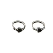 Load image into Gallery viewer, 2 Pairs/set Punk Black Dripping Oil Love Heart Hoop Earrings for Women Girls Simple All-match Hollow Circle Hip Hop Earring Jewelry