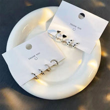 Load image into Gallery viewer, 2 Pairs/set Punk Black Dripping Oil Love Heart Hoop Earrings for Women Girls Simple All-match Hollow Circle Hip Hop Earring Jewelry