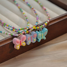 Load image into Gallery viewer, Candy Color Beaded Butterfly Necklace Female Niche Sweet Cute Girly Style Clavicle Chain 2024 New Fashion Accessories