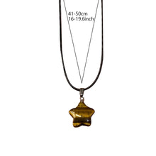 Load image into Gallery viewer, Natural Stone Hexagon Pendant Necklace Crystal Rose Quartz Opal Star for Women Fluorite Lapis Bullet Pendulum Trend Jewelry Gift