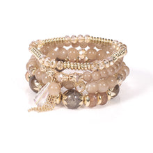 Load image into Gallery viewer, 4PCS/Set Bohemian Stackable Bead Bracelets for Women Multilayered Bracelet Pendant Charm Stretch Bangles