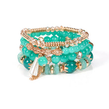 Load image into Gallery viewer, 4PCS/Set Bohemian Stackable Bead Bracelets for Women Multilayered Bracelet Pendant Charm Stretch Bangles