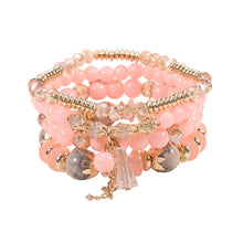 Load image into Gallery viewer, 4PCS/Set Bohemian Stackable Bead Bracelets for Women Multilayered Bracelet Pendant Charm Stretch Bangles
