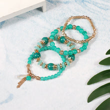 Load image into Gallery viewer, 4PCS/Set Bohemian Stackable Bead Bracelets for Women Multilayered Bracelet Pendant Charm Stretch Bangles