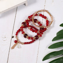 Load image into Gallery viewer, 4PCS/Set Bohemian Stackable Bead Bracelets for Women Multilayered Bracelet Pendant Charm Stretch Bangles