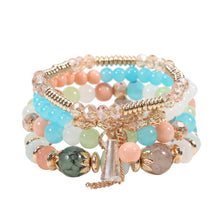 Load image into Gallery viewer, 4PCS/Set Bohemian Stackable Bead Bracelets for Women Multilayered Bracelet Pendant Charm Stretch Bangles