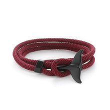 Load image into Gallery viewer, Fashion Rope Whale Tail Bracelet Men Double Layer Outdoor Camping Braclet Homme Accessories Survival Paracord Braslet Gift For Him