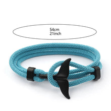 Load image into Gallery viewer, Fashion Rope Whale Tail Bracelet Men Double Layer Outdoor Camping Braclet Homme Accessories Survival Paracord Braslet Gift For Him