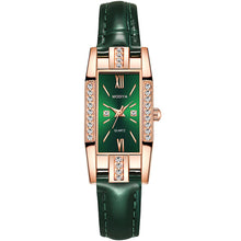 Load image into Gallery viewer, Top Brand Luxury Women Wrist Watch Small Green Watch Ladies Rhinestone Watches Leather Quartz Watch Clock