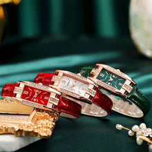Load image into Gallery viewer, Top Brand Luxury Women Wrist Watch Small Green Watch Ladies Rhinestone Watches Leather Quartz Watch Clock