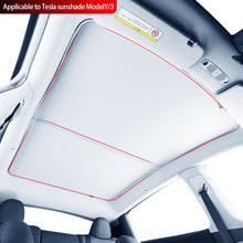 Load image into Gallery viewer, 2Pcs Car Glass Roof Sunshade Front Rear Open Sunroof Windshield Shade Net UV Protection Interior Cover For Tesla Model 3 Y