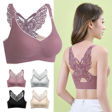 Load image into Gallery viewer, Butterfly Lace Women's Brassiere Back Sexy Gathering Comfortable Vest-style Bra With Adjustable Straps And Chest Pads