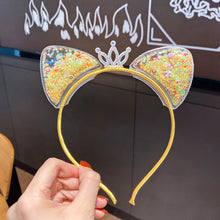 Load image into Gallery viewer, Glitter Cat Ear Hairband Girl Children Quicksand Crown Headband Cat Ears Party Hair Hoop Kids Hair Accessories Jewelry Headwear