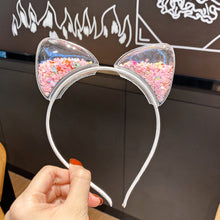 Load image into Gallery viewer, Glitter Cat Ear Hairband Girl Children Quicksand Crown Headband Cat Ears Party Hair Hoop Kids Hair Accessories Jewelry Headwear