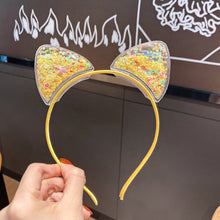 Load image into Gallery viewer, Glitter Cat Ear Hairband Girl Children Quicksand Crown Headband Cat Ears Party Hair Hoop Kids Hair Accessories Jewelry Headwear