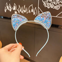 Load image into Gallery viewer, Glitter Cat Ear Hairband Girl Children Quicksand Crown Headband Cat Ears Party Hair Hoop Kids Hair Accessories Jewelry Headwear