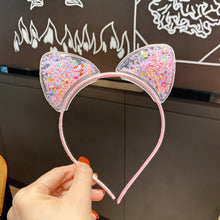Load image into Gallery viewer, Glitter Cat Ear Hairband Girl Children Quicksand Crown Headband Cat Ears Party Hair Hoop Kids Hair Accessories Jewelry Headwear