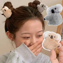 Load image into Gallery viewer, Children Cute Plush Koala Bear Animal Claw Clip Autumn Winter Soft Shark Hair Clips Women Girls Bangs Ponytail Hairpin Headwear