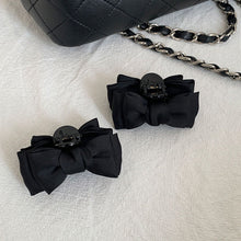 Load image into Gallery viewer, Elegant Black Bow Hair Clips for Girls Sweet Side Bangs Hair Accessories Temperament Forehead Clip Princess Hairpin Korean Headwear Duckbill Clip