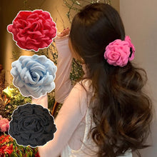 Load image into Gallery viewer, Caro Handmade Rose Crab Hair Clip Ins Popular Hair Catches For Women Pink Black Red Headwear Girls' summer Accessories