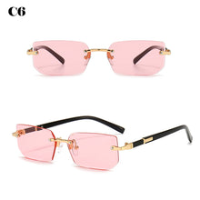 Load image into Gallery viewer, Rimless Sunglasses Rectangle Fashion Popular Women Men Shades Small Square Sun Glasses For Female Male Summer Traveling Oculos