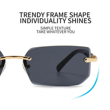 Load image into Gallery viewer, Rimless Sunglasses Rectangle Fashion Popular Women Men Shades Small Square Sun Glasses For Female Male Summer Traveling Oculos