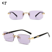 Load image into Gallery viewer, Rimless Sunglasses Rectangle Fashion Popular Women Men Shades Small Square Sun Glasses For Female Male Summer Traveling Oculos