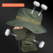 Load image into Gallery viewer, Women Men Tactics Camouflage Boonie Cap Balaclava Hat Suit Foldable Soft Hat Outdoor Hunting Fishing Wide Brimmed Hat Sunscreen Caps