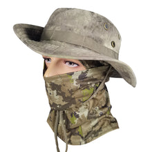 Load image into Gallery viewer, Women Men Tactics Camouflage Boonie Cap Balaclava Hat Suit Foldable Soft Hat Outdoor Hunting Fishing Wide Brimmed Hat Sunscreen Caps