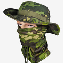 Load image into Gallery viewer, Women Men Tactics Camouflage Boonie Cap Balaclava Hat Suit Foldable Soft Hat Outdoor Hunting Fishing Wide Brimmed Hat Sunscreen Caps