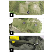 Load image into Gallery viewer, Women Men Tactics Camouflage Boonie Cap Balaclava Hat Suit Foldable Soft Hat Outdoor Hunting Fishing Wide Brimmed Hat Sunscreen Caps