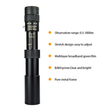 Load image into Gallery viewer, 10-300X Zoom HD Portable Strong Monocular Binoculars Long Range Professional Spyglass Monocular Telescope Low Night Vision Hunting