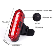 Load image into Gallery viewer, Bicycle Tail Light LED Bike Front Rear Light Waterproof USB Rechargeable Mountain Bike Riding Cycling Tail Lamp Bicycle Light
