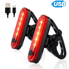 Load image into Gallery viewer, Bicycle Tail Light LED Bright Rear Red Bike Light USB Rechargeable Cycling Safety Lamp for Night Riding Lighting Back Bike Taillights