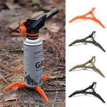 Load image into Gallery viewer, Outdoor Foldable Flat Gas Tank Bracket Stove Gas Tank Holder Canister Tripods Stand Anti Dumping Base Tilting Prevention Shelf