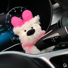Load image into Gallery viewer, Car Wiper Turn Signal Switch Ornaments Plush Puppy Clutch Decor Kawaii Bowknot Dog Car Wiper Doll Auto Interior Accessories