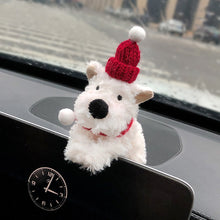 Load image into Gallery viewer, Car Interior Dashboard Ornaments Plush Puppy with Kawaii Bowknot Decoration Center Console Decoration Auto Accessories Gifts
