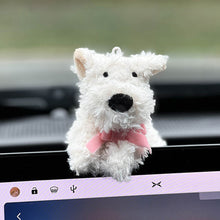 Load image into Gallery viewer, Car Interior Dashboard Ornaments Plush Puppy with Kawaii Bowknot Decoration Center Console Decoration Auto Accessories Gifts