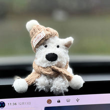 Load image into Gallery viewer, Car Interior Dashboard Ornaments Plush Puppy with Kawaii Bowknot Decoration Center Console Decoration Auto Accessories Gifts
