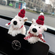 Load image into Gallery viewer, Car Interior Dashboard Ornaments Plush Puppy with Kawaii Bowknot Decoration Center Console Decoration Auto Accessories Gifts