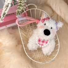 Load image into Gallery viewer, Car Key Chain Plush Puppy Keychain Kawaii Bowknot Dog Car Key Ring Car Central Control Ornament Accessories Gift